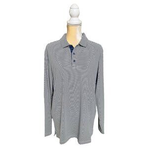 SanSoleil SolTek Ice Mens Fink Shirt Size M Medium Blue Stripe Top